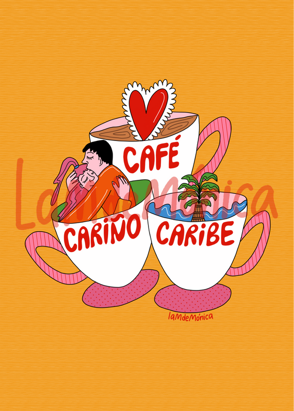 Café, cariño, caribe - Postal